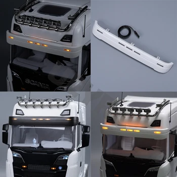 JUWUBA LED Simulação Viseira de Sol de Luz a Lâmpada para 1/14 Tamiya RC Caminhão SCANIA 770S 6X4 56368 8X4 56371 Upgrade de Carro Acessórios