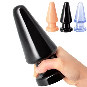 Transparente Vibrador Plug Anal Estimular o Ânus e a Vagina Plug anal Masturbador Macia do Pênis Dilatador Anal Brinquedos Sexuais para Mulheres e Homens