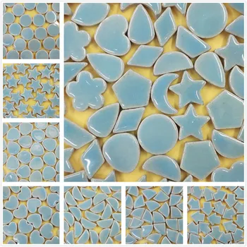 10 Pcs Irregular Mosaico de Azulejos de Cerâmica Folha Coração Estrela Mosaico de Peças DIY Criativa Artesanal de Mosaico, Quebra-cabeça de Parede Decoração Material de