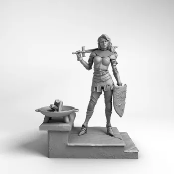 Nova Solto 1/24 antiga fantasia de mulher guerreira (COM a BASE de Resina ) Figura Pintada Kit Modelo