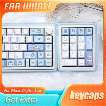 131keys Tubarão Cereja Tecla Caps PBT Keycaps Azul Keycaps Kawaii Bonito teclas especiais De Teclado Mecânico Personalizado tecla cap