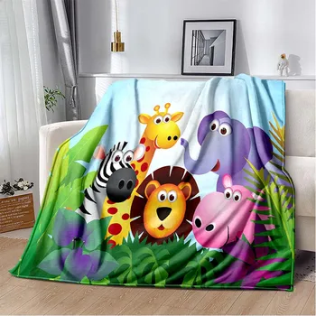 Bonito Animal da Selva mundo impresso cobertor para cama, toalha de Piquenique Ar condicionado cobertor manta de Sofá Personalizado cobertores