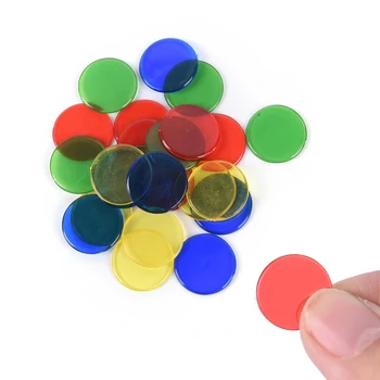 Crianças Transparente Multicolor Disco de 15mm de Plástico Moeda de Bingo Chip de Matemática Brinquedos Educação Brinquedos Montessori de Aprendizagem