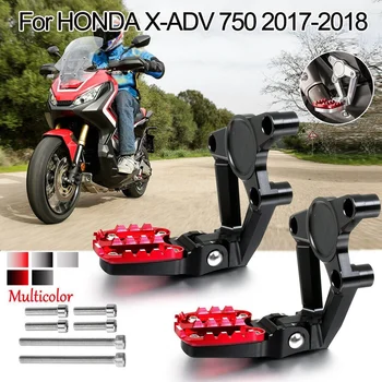 CNC Traseiro, apoio para os Pés Motocicleta Dobrar os suportes dos Pés do Pedal Passageiro Para HONDA XADV X-ADV 750 2017-2018 Preto+Vermelho