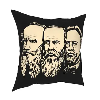 Russo Tolstói, Dostoiévski Chekhov Pillowcover Decoração Comunista Capa de Almofada Jogar Travesseiro para a Sala de Poliéster