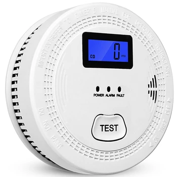 2 Em 1 CO & Alarme de Fumaça Detectores de Monóxido de Carbono Detector de Fumaça 85DB Em Alarme, Para a Casa E Cozinha,Tela de LCD,Um