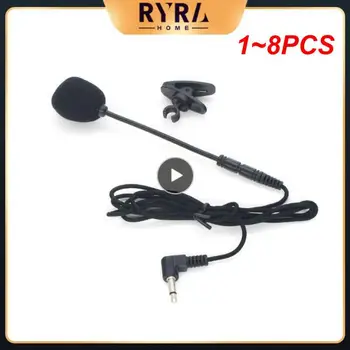 1~8PCS Portátil Mini de 3,5 mm Microfone de Condensador de Clip-on Lapela Lavalier de Microfone com Fio para Telefone Portátil PC instrumento Musical