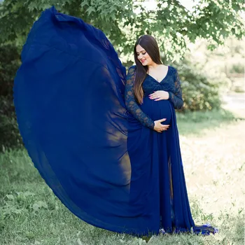 2024 Outono Gravidez Vestido De Fotografia Com Adereços Lace Vestido De Maternidade Fantasia De Tirar A Foto Do Vestido