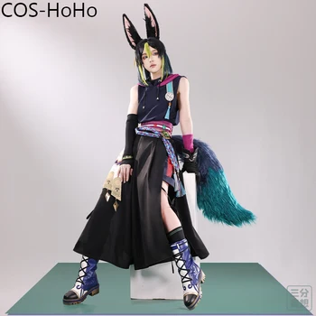 COS-HoHo Genshin Impacto Tighnari Floresta Atendedor do Jogo Terno da Moda Uniforme Cosplay do Traje da Festa de Halloween Jogar Roly Roupa