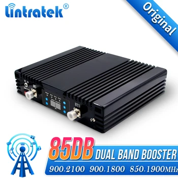 Lintratek 2W Amplificador de Sinal de Banda Dupla 85db Booster CDMA850 900 1800 2100 GSM Amplificador Móvel DCS WCDMA 2G 3G 4G LTE Repetidor
