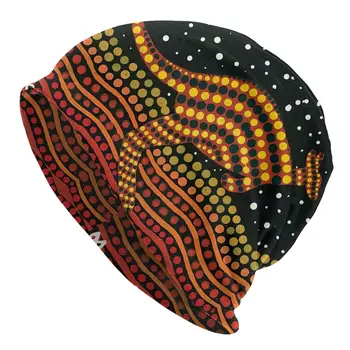 Arte Aborígene australiana Skullies Beanies Caps Sob As Estrelas Fino Chapéu de Outono Primavera Bonnet Chapéus Homens Mulheres Unisex do Esqui Pac