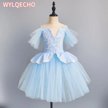 Profissional De Crianças Saia Para As Meninas Longo Tutu De Ballet Adulto Criança Swan Cosumes Princesa Dança Vestido De Desempenho Do Vestuário