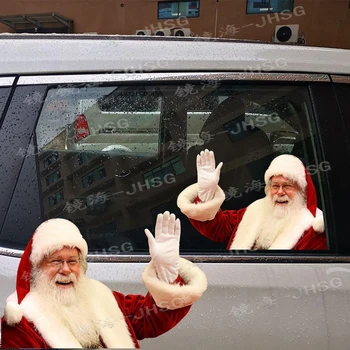 Papai Noel Vidro Automóvel, Adesivos de Vinil Decalque Decoração de Natal de Presente de Ano Novo Impermeável de PVC
