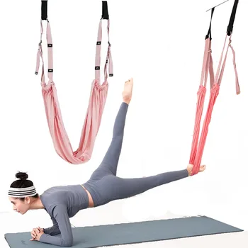 Aerial Yoga Alça De Rede Balançar Anti-Inversão De Gravidade Esticar As Correias Ginásio Flexibilidade Pino Da Corda De Volta Treinador Dispositivo Mulheres