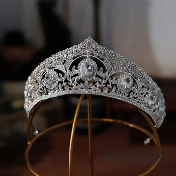 Noiva Headwear Coroa 2022 Novo Luxo Strass Vestido de Noiva Simples, Aniversário da Rainha, a Coroa de Acessórios de Cabelo para Mulheres