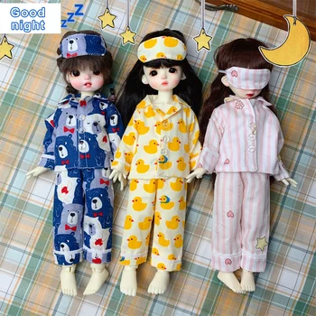 H02-009 crianças brinquedo artesanal BJD/SD roupas de boneca 1/6 30cm animal Bonito pijama casual conjunto