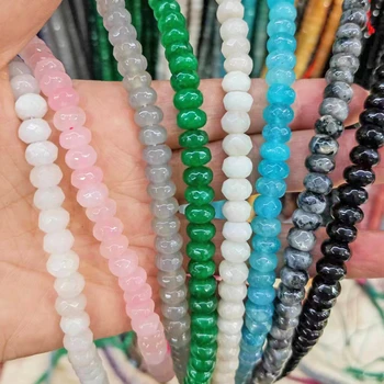 Novos Natural Jade Corte Ábaco Contas Artesanais DIY Pulseiras, Colares Chaveiro Mulheres Brincos Jóias por Atacado Acessórios