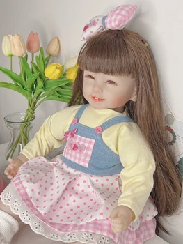 Renascer roupas de boneca 55cm imitação boneca princesa saia macio cola acompanhar roupas de menina