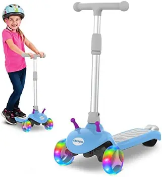 Rodas Scooter para as Crianças, o Fantástico, o LED Piscando Rodas, 80W o Motor sem Escova, 5Mph Velocidade Segura, Lean-para-Dirigir, 3 Ajustável em Altura