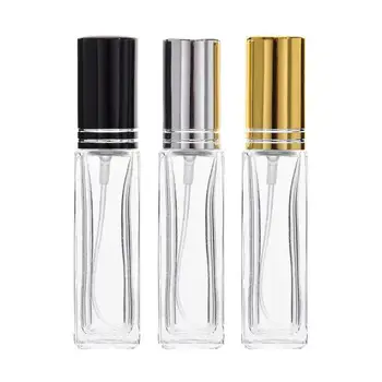 4ml 8ml mini perfume de vidro garrafas de Viagem Pulverizador Atomizador Vazio frasco de perfume Com Ouro Preto, Prata Spray cap LX2543