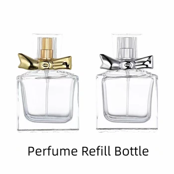 30ml Reutilizável Spray de Perfume Garrafas, Dispenser Vazia de Vidro transparente Parfume Atomizador para Viagens Névoa Fina de Cosméticos Recipiente de Óleo
