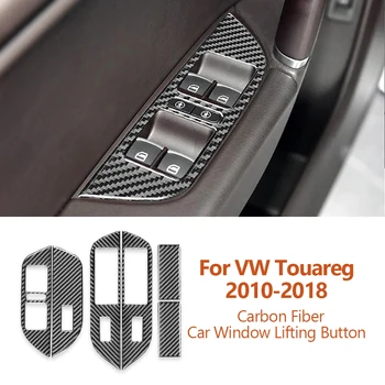 A Volkswagen VW Touareg 2010-2018 de Fibra de Carbono Estilo de Janela do Carro de Elevação Painel de botões Decorativos, Adesivos Interior Accesorios