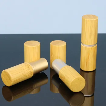 4g 10pcs/lot Ouro Prata Bambu Batom Tubo de Grau Superior Lip Balm Sub Pacote de Diy Vazio High-end de Bambu Batom Recipiente