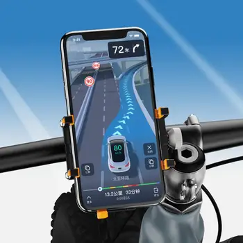 Titular do Telefone de bicicleta Absorção de Choque Anti-tremor Espiral Retrátil Horizontal/Vertical 5-Garra de Telefone do Suporte de Moto Abastecimento