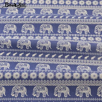 Booksew Têxteis Lar Tailândia Estilo Elefante Design Roupa De Cama De Algodão Azul Escuro Tecido Costura Tissu Para O Saco Toalha De Mesa Cortina De Travesseiro