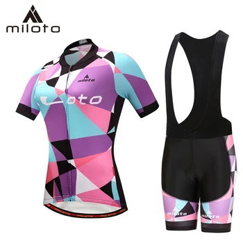 Miloto Curto Ciclismo Jersey se adapte às Mulheres MTB Camisa de Moto Conjuntos de Vestuário Ropa Ciclismo Bike usar Roupas de Estrada de Bicicleta Sport Wear