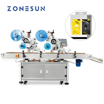 ZONESUN Duplo Etiquetas Autocolante Automática Superfície Plana Capa do Livro Caixa de Máquina de Rotulagem Para a Produção