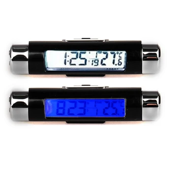 Portátil 3 em 1 Carro Digital LCD/Relógio Temperatura Data de Exibição Relógio Eletrônico de Termômetro de Digitas do Carro do Tempo - Relógio