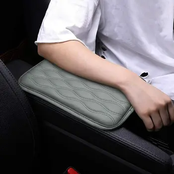 Carro de apoio de Braço Almofada de Cobertura Universal de Couro PU Macia Almofada de Console Central de Onda Bordar Auto Seat Caixa de Proteção Almofada Mão Suporta