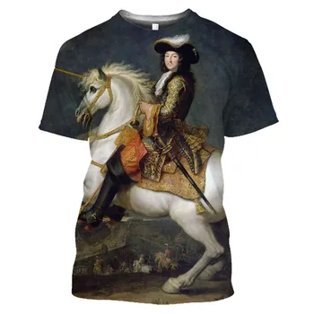 Moda de Luís XIV, Luís 14 em 3D Impresso T-Shirt Homens Mulheres Nova Napoleão Bonaparte Manga Curta Casual francês Harajuku Camisa Tops