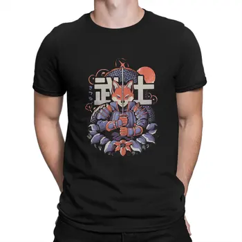 Baphomet Satanás, Lúcifer Homem TShirt Samurai Fox Animal Bonito Guerreiro Da Moda De T-Shirt Harajuku Camisolas Hipster