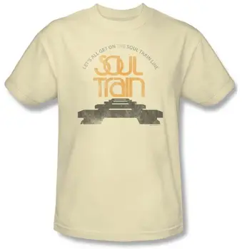 Soul Train T-shirt dos homens regular fit tan algodão tee gráfico gola ST118