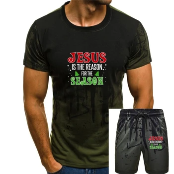 A impressão Básica de Jesus é a Razão para a Temporada Religiosa camiseta homens 2020 Normal dos homens t-shirts S-5xl de Manga Curta slogan