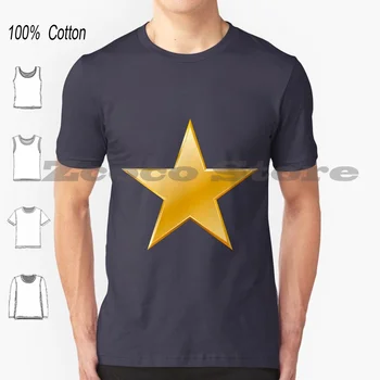 A Golden Star T-Shirt 100% Algodão, Confortável E De Alta Qualidade De Ouro Estrelas De Ouro Vintage Star Vermelho Crescente Dourado Filho Bonito Howlers