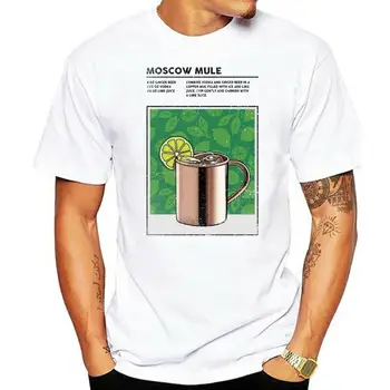 Moscow Mule T-Shirt coquetel, Coquetel de Álcool Barman Bebida Happy Hour Tiro 2022 Moda Tops StreetWear t-shirt Sólido Colo