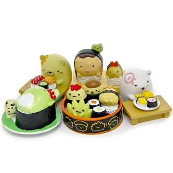 1pcs Alimento Delicioso Sushi Sumikko Gurashi Figuras de Brinquedos de PVC San-X Canto Bio Animais de Brinquedos para as Crianças Presentes de Natal