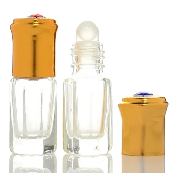 3ml Mini vidro Óleos Essenciais de Metal Rolo de Bola de Vidro, Frascos de Perfume Viajante Vazio Roll-On Garrafas Reutilizáveis Garrafa de Óleo de
