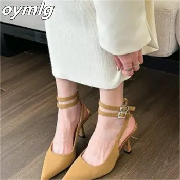 Pulseira de salto alto apontado sandálias das mulheres 2023 verão de moda de nova temperamento sexy slim calcanhar sapatos femininos versátil