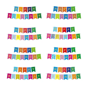 1pcs Conjunto de 16 4ft arco-íris de Papel Cartão de Aniversário Banner Para Festa de Aniversário, Feliz Aniversário Decorações Feliz Aniversário Banner