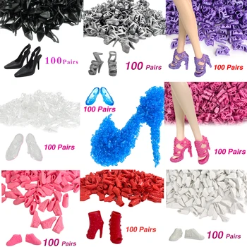 NK 100 Par de Sapatos de Boneca Bonito Salto de Moda de Sandálias Para a Boneca Barbie Acessórios do Bebê, Vestir-se DIY Brinquedo Atacado JJ