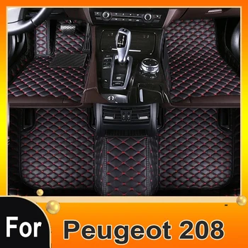 Carro Tapetes Peugeot 208 P21 2019~2022 Anti-sujeira Pad Auto Tapete Accesorios Para Auto Couro Mat Acessórios do Carro do Interior