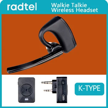 Walkie-talkie Compatíveis com Bluetooth, Fone de ouvido mãos livres PTT Fone de Fone de ouvido para BaoFeng UV-5R Radtel RT-490 RT-830 RT-890 RT-470