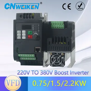 Inversor de frequência 2.2 KW 220V em 380V fora da fase monofásica 220V elétricos do agregado de Entrada trifásica 380V Saída de VFD