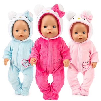 43 Bebê recém-Nascido Roupas de Boneca Macaquinho 17 18 Polegadas Boneca de Pijama em Geral, Acessórios para Bebé Menina de Presente de Aniversário