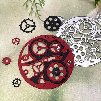 Engrenagem círculo armação de Metal cortantes Stencils Para DIY Scrapbooking Decorativos em Relevo de Artesanato, Cortando Modelo