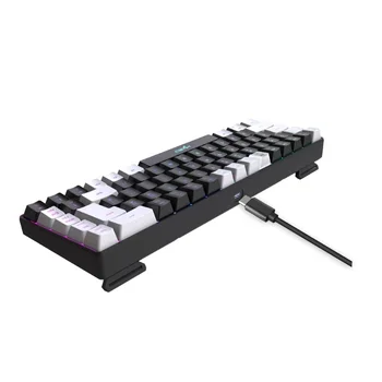 V200 Portátil 68 Chaves USB Gaming Keyboard Design Ergonômico com RGB Retroiluminado Mecânica Teclado Fácil de Usar
